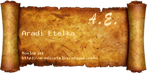 Aradi Etelka névjegykártya